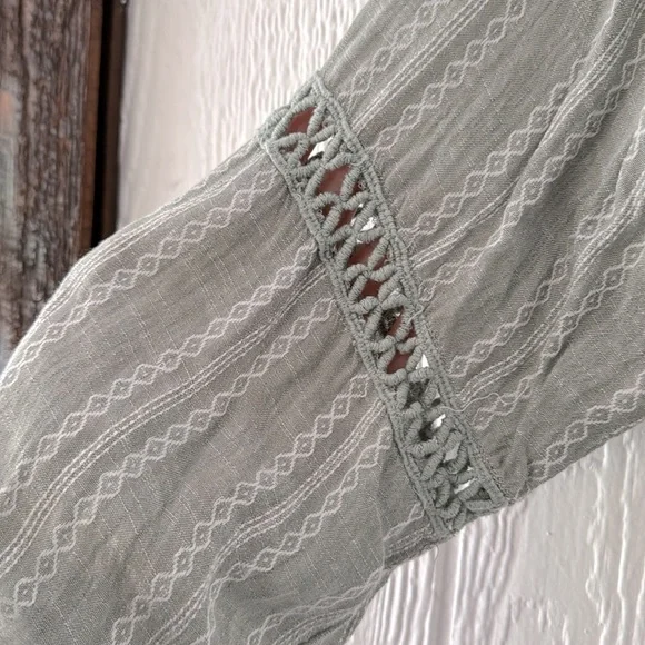 Elan Long Sleeve Crochet Top Womens Size small Boho Peasant Blouse Long Sleeve - Picture 4 of 9
